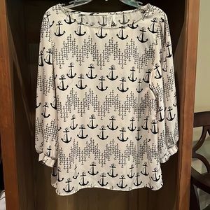 NWOT medium long sleeve anchor blouse